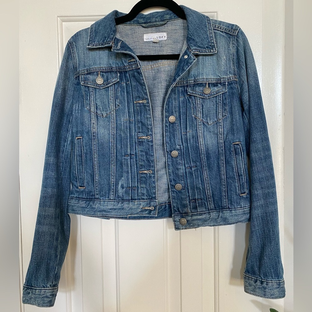 LOFT Classic Indigo Jean Jacket XS